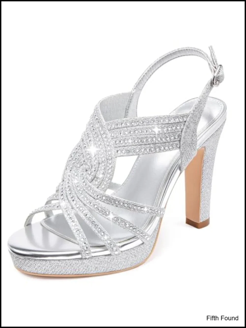 Women's Platform Heeled Sandals Rhinestone Sparkly Chunky Dressy